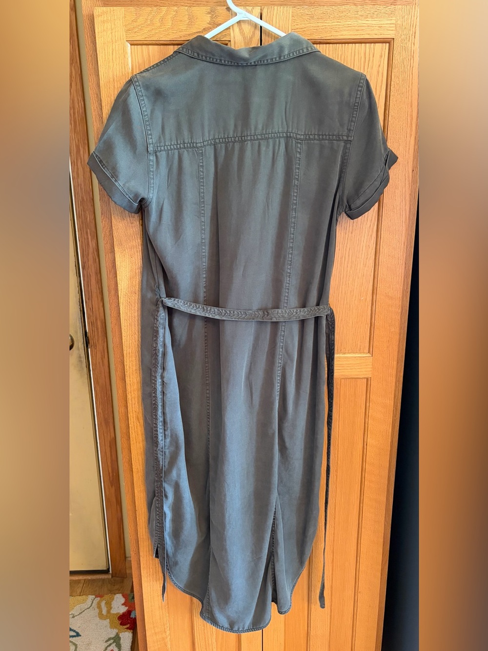 Lucky Brand Women's Gray-Green Button-Front Midi Shirt Dress Size S - Picture 5 of 6